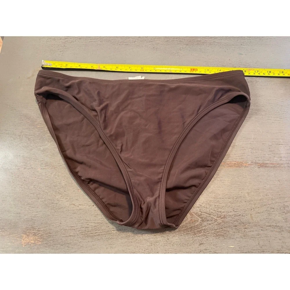 La Blanca by Rod Beattie Brown Bikini Bottoms High Cut Swim Size 12 Espresso